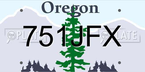 751JFX Oregon License Plate