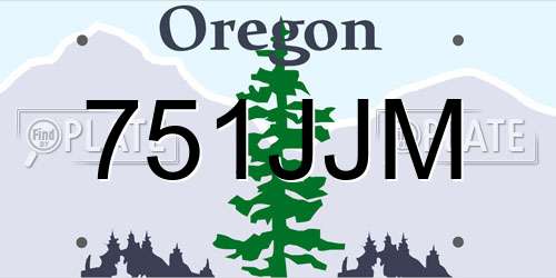751JJM Oregon License Plate