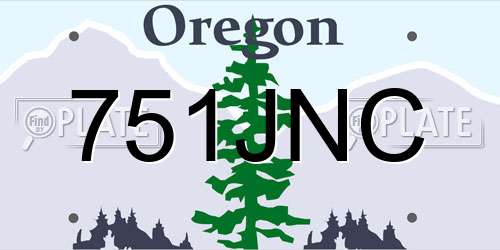 751JNC Oregon License Plate