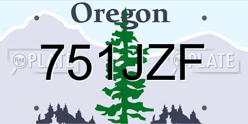 751JZF Oregon License Plate