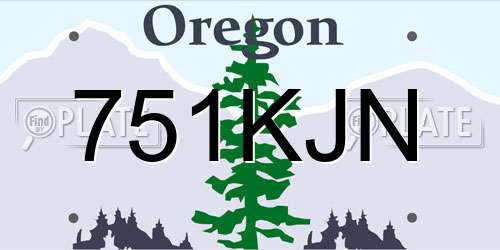 751KJN Oregon License Plate