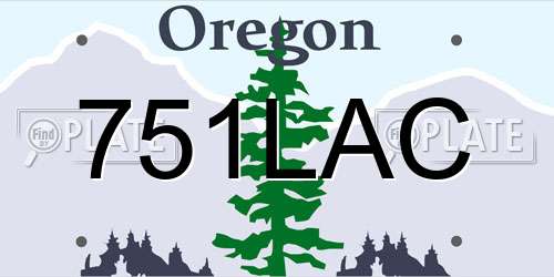 751LAC Oregon License Plate
