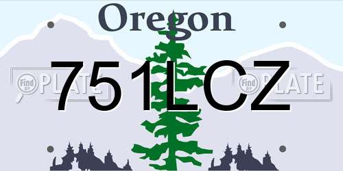 751LCZ Oregon License Plate