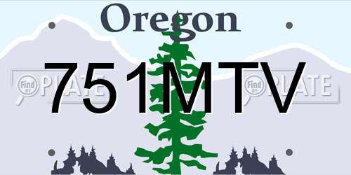 751MTV Oregon License Plate