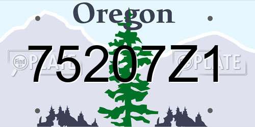 75207Z1 Oregon License Plate