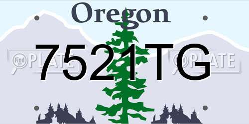 7521TG Oregon License Plate