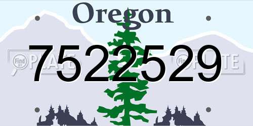 7522529 Oregon License Plate