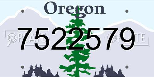 7522579 Oregon License Plate