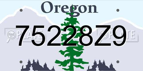 75228Z9 Oregon License Plate