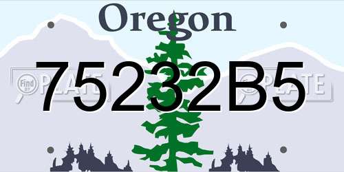 75232B5 Oregon License Plate