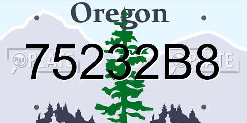 75232B8 Oregon License Plate