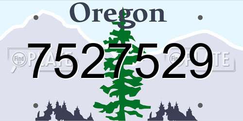 7527529 Oregon License Plate