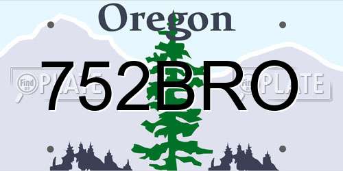 752BRO Oregon License Plate