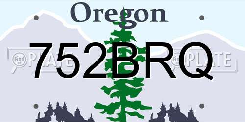 752BRQ Oregon License Plate