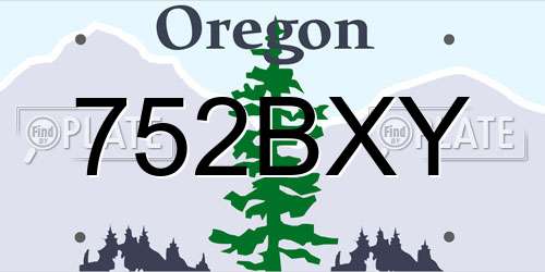 752BXY Oregon License Plate