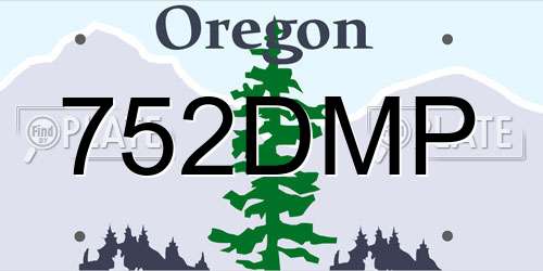 752DMP Oregon License Plate