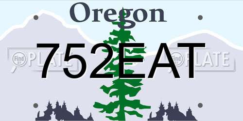 752EAT Oregon License Plate