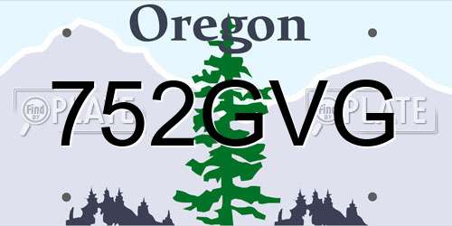 752GVG Oregon License Plate