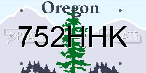 752HHK Oregon License Plate