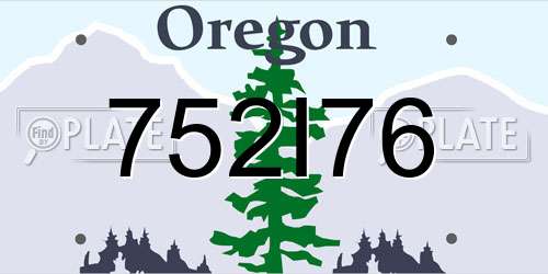 752I76 Oregon License Plate