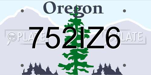 752IZ6 Oregon License Plate