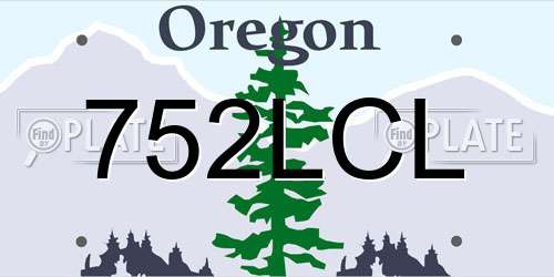 752LCL Oregon License Plate