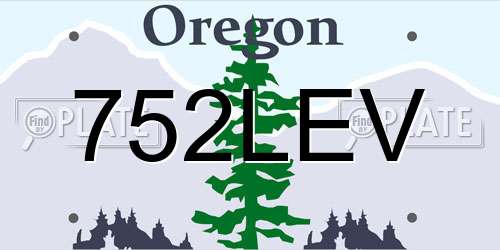 752LEV Oregon License Plate