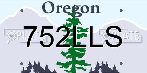 752LLS Oregon License Plate