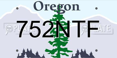 752NTF Oregon License Plate