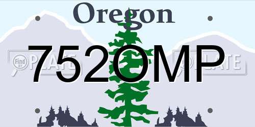 752OMP Oregon License Plate