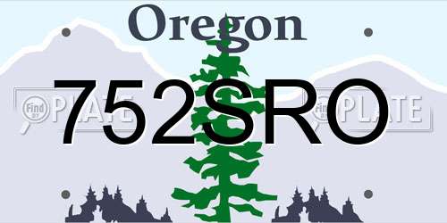 752SRO Oregon License Plate