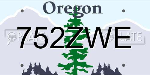 752ZWE Oregon License Plate