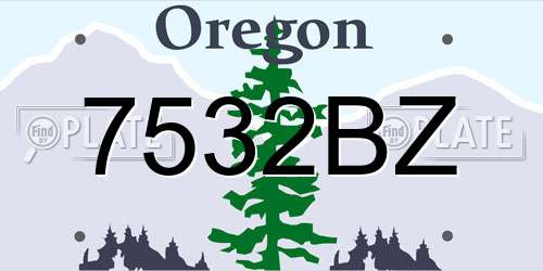 7532BZ Oregon License Plate