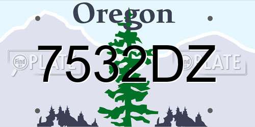 7532DZ Oregon License Plate