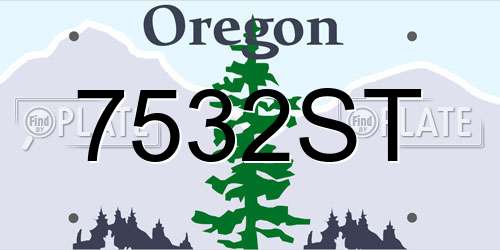 7532ST Oregon License Plate