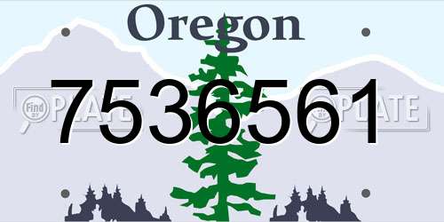 7536561 Oregon License Plate