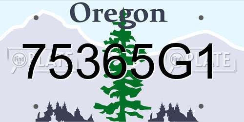 75365G1 Oregon License Plate