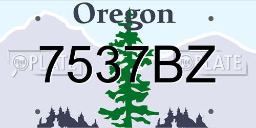 7537BZ Oregon License Plate