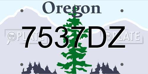 7537DZ Oregon License Plate