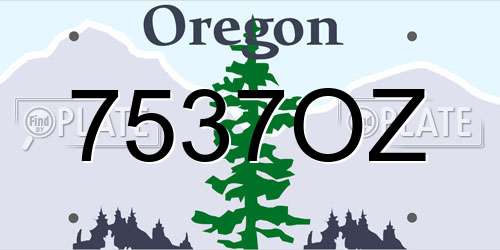 7537OZ Oregon License Plate