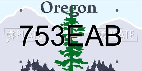 753EAB Oregon License Plate