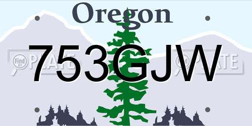 753GJW Oregon License Plate