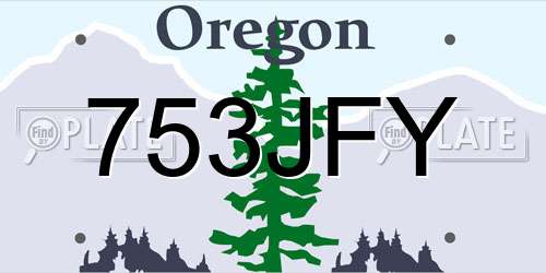 753JFY Oregon License Plate