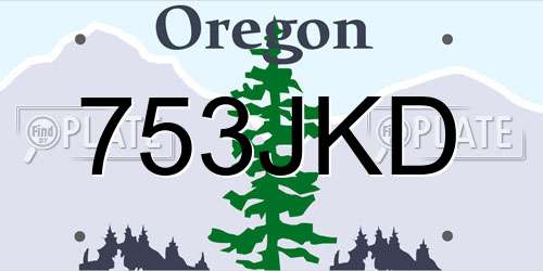 753JKD Oregon License Plate