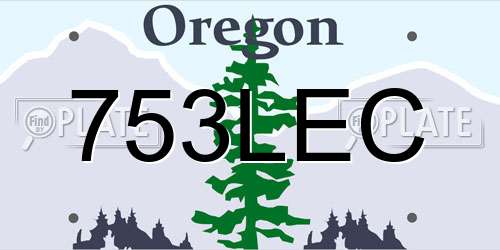 753LEC Oregon License Plate