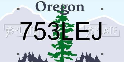 753LEJ Oregon License Plate