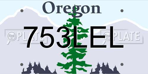 753LEL Oregon License Plate