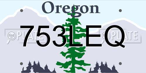 753LEQ Oregon License Plate