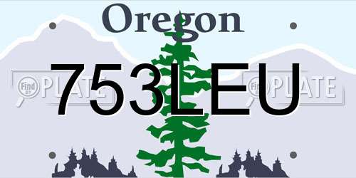 753LEU Oregon License Plate