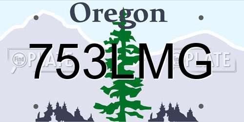 753LMG Oregon License Plate